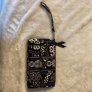 Vera Bradley Black, Blue, White & Gray Wristlet
